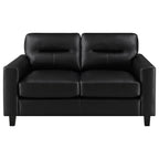 Home & Sleep Outlet - Scotland Faux Leather Upholstered Track Arm Loveseat Black