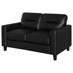 Home & Sleep Outlet - Scotland Faux Leather Upholstered Track Arm Loveseat Black