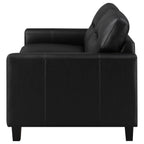 Home & Sleep Outlet - Scotland Faux Leather Upholstered Track Arm Loveseat Black