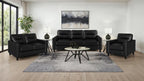 Home & Sleep Outlet - Scotland Faux Leather Upholstered Track Arm Loveseat Black