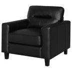 Home & Sleep Outlet - Scotland Faux Leather Upholstered Track Arm Chair Black