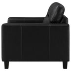 Home & Sleep Outlet - Scotland Faux Leather Upholstered Track Arm Chair Black