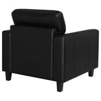 Home & Sleep Outlet - Scotland Faux Leather Upholstered Track Arm Chair Black