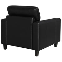 Scotland Faux Leather Upholstered Track Arm Chair Black