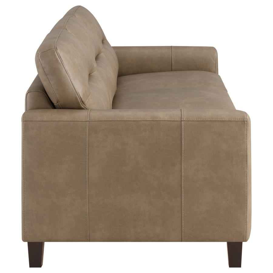 Scotland 2-piece Faux Leather Upholstered Sofa Set Brown