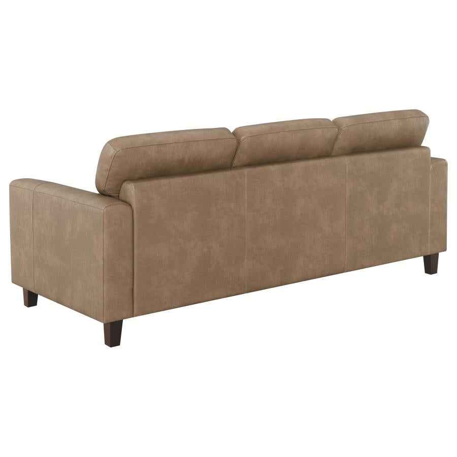 Scotland 3-piece Faux Leather Upholstered Sofa Set Brown