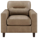 Scotland 3-piece Faux Leather Upholstered Sofa Set Brown