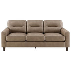 Home & Sleep Outlet - Scotland Faux Leather Upholstered Track Arm Sofa Brown