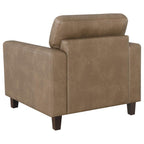 Home & Sleep Outlet - Scotland Faux Leather Upholstered Track Arm Chair Brown