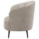 Ellorie Upholstered Channel Back Curved Chair Beige