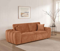 Burnett Chenille Upholstered Wide Arm Sofa Burnt Orange