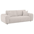 Home & Sleep Outlet - Burnett Chenille Upholstered Wide Arm Sofa Ivory