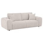 Home & Sleep Outlet - Burnett Chenille Upholstered Wide Arm Sofa Ivory