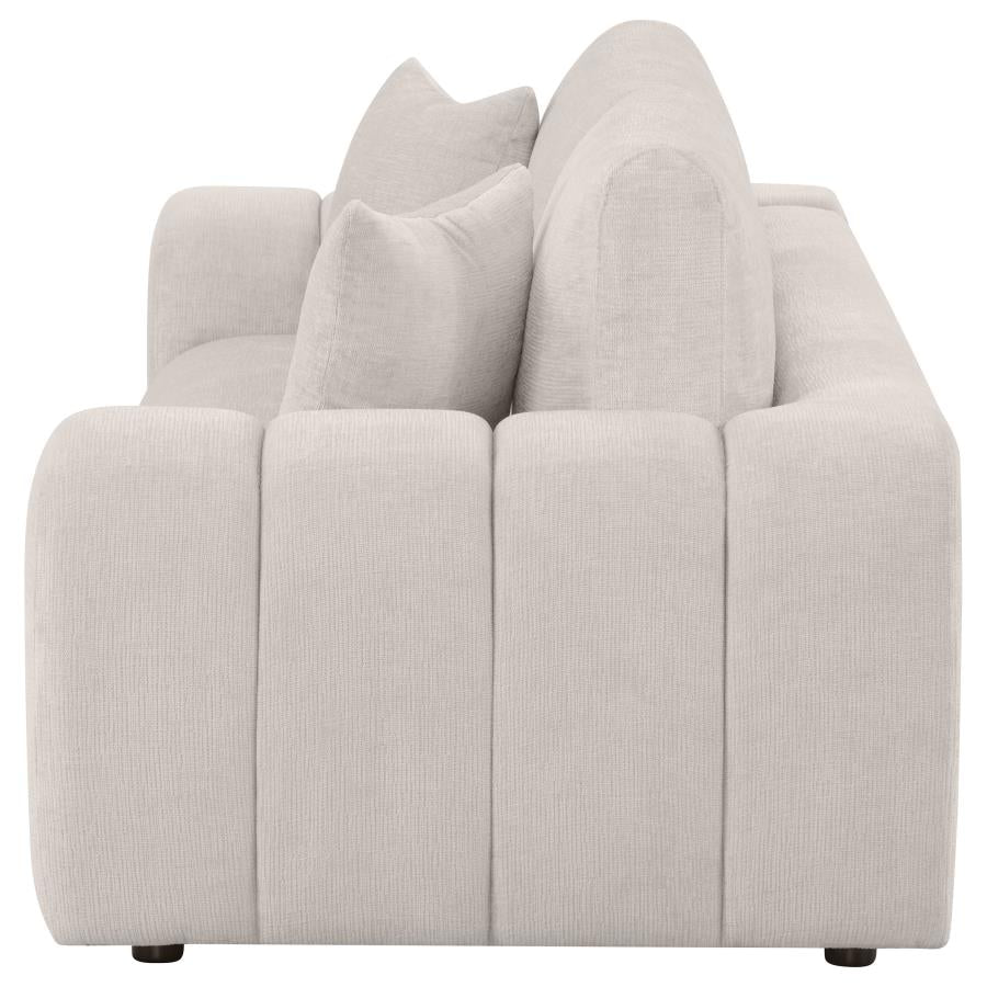 Home & Sleep Outlet - Burnett Chenille Upholstered Wide Arm Sofa Ivory