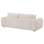 Home & Sleep Outlet - Burnett Chenille Upholstered Wide Arm Sofa Ivory