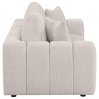 Home & Sleep Outlet - Burnett Chenille Upholstered Wide Arm Sofa Ivory
