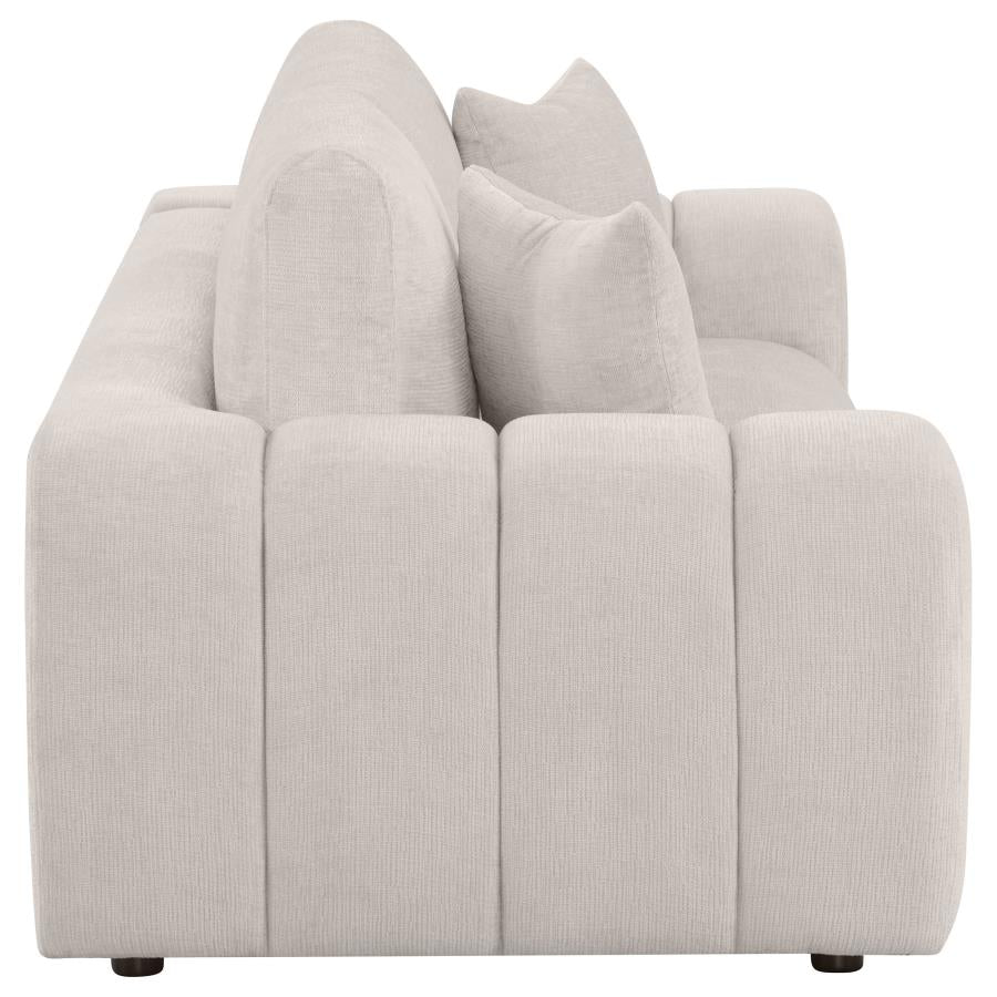 Home & Sleep Outlet - Burnett Chenille Upholstered Wide Arm Sofa Ivory