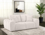 Home & Sleep Outlet - Burnett Chenille Upholstered Wide Arm Loveseat Ivory