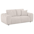 Home & Sleep Outlet - Burnett Chenille Upholstered Wide Arm Loveseat Ivory