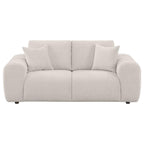 Home & Sleep Outlet - Burnett Chenille Upholstered Wide Arm Loveseat Ivory