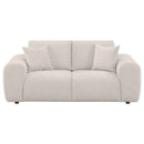 Burnett Chenille Upholstered Wide Arm Loveseat Ivory