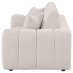 Home & Sleep Outlet - Burnett Chenille Upholstered Wide Arm Loveseat Ivory