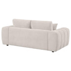 Home & Sleep Outlet - Burnett Chenille Upholstered Wide Arm Loveseat Ivory