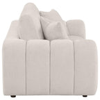 Home & Sleep Outlet - Burnett Chenille Upholstered Wide Arm Loveseat Ivory