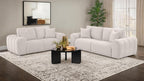 Home & Sleep Outlet - Burnett Chenille Upholstered Wide Arm Loveseat Ivory