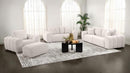 Burnett Chenille Upholstered Wide Arm Loveseat Ivory