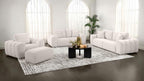 Home & Sleep Outlet - Burnett Chenille Upholstered Wide Arm Loveseat Ivory