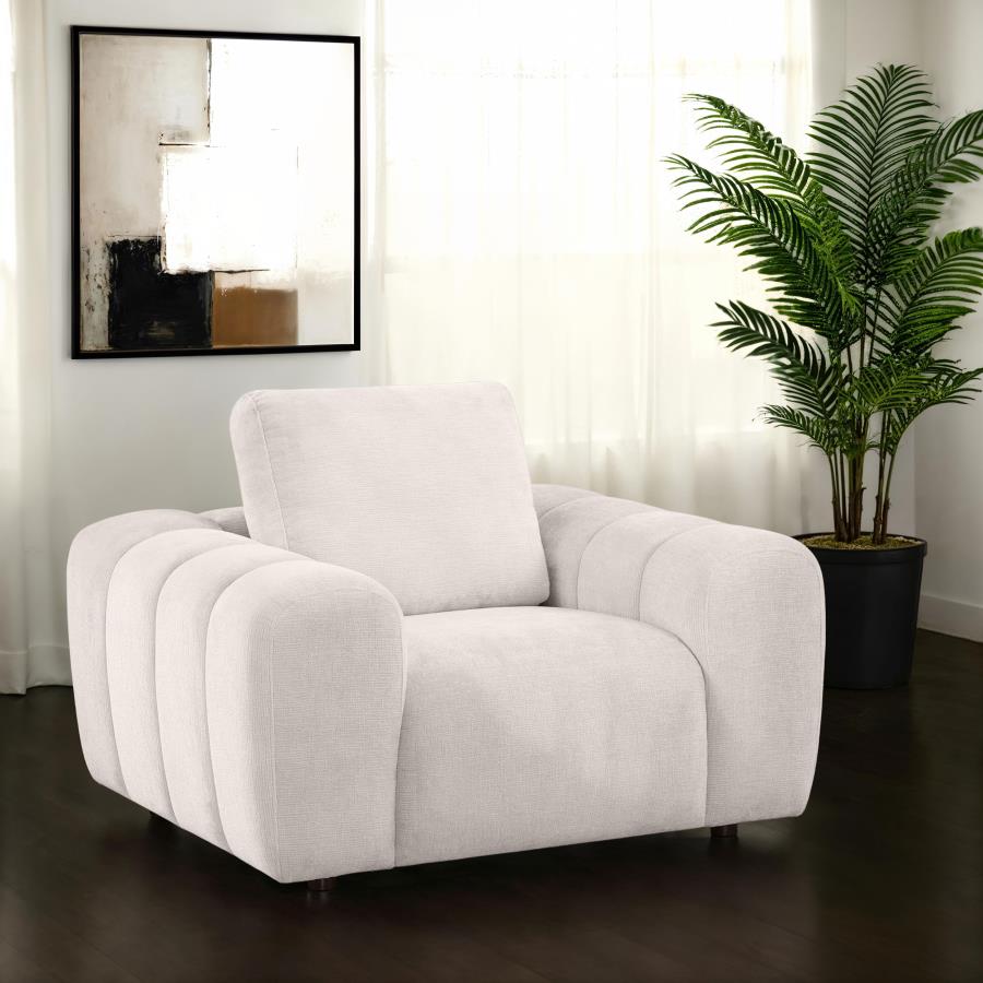 Home & Sleep Outlet - Burnett Chenille Upholstered Accent Chair Ivory