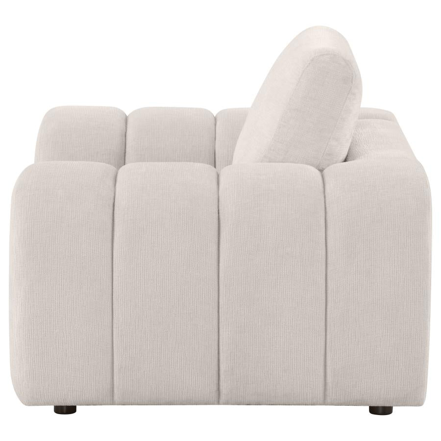 Home & Sleep Outlet - Burnett Chenille Upholstered Accent Chair Ivory