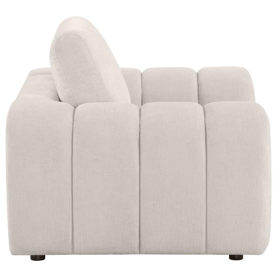 Home & Sleep Outlet - Burnett Chenille Upholstered Accent Chair Ivory