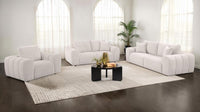 Burnett Chenille Upholstered Accent Chair Ivory