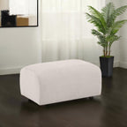 Home & Sleep Outlet - Burnett Chenille Upholstered Ottoman Ivory
