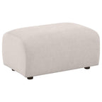 Home & Sleep Outlet - Burnett Chenille Upholstered Ottoman Ivory