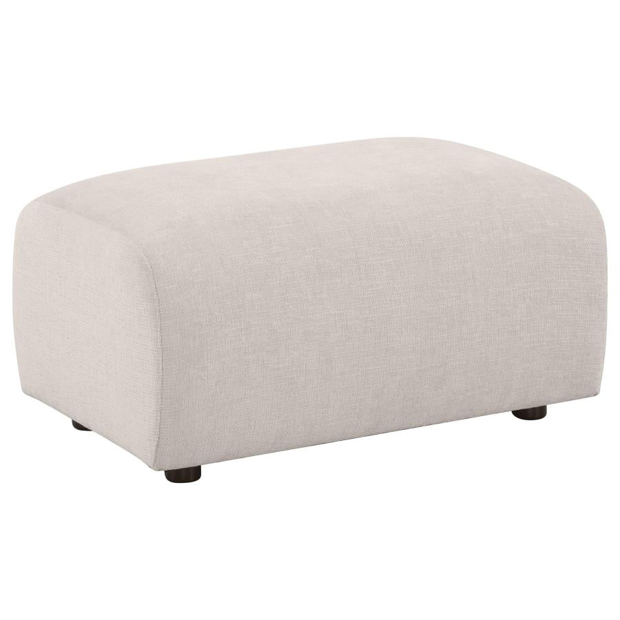 Home & Sleep Outlet - Burnett Chenille Upholstered Ottoman Ivory