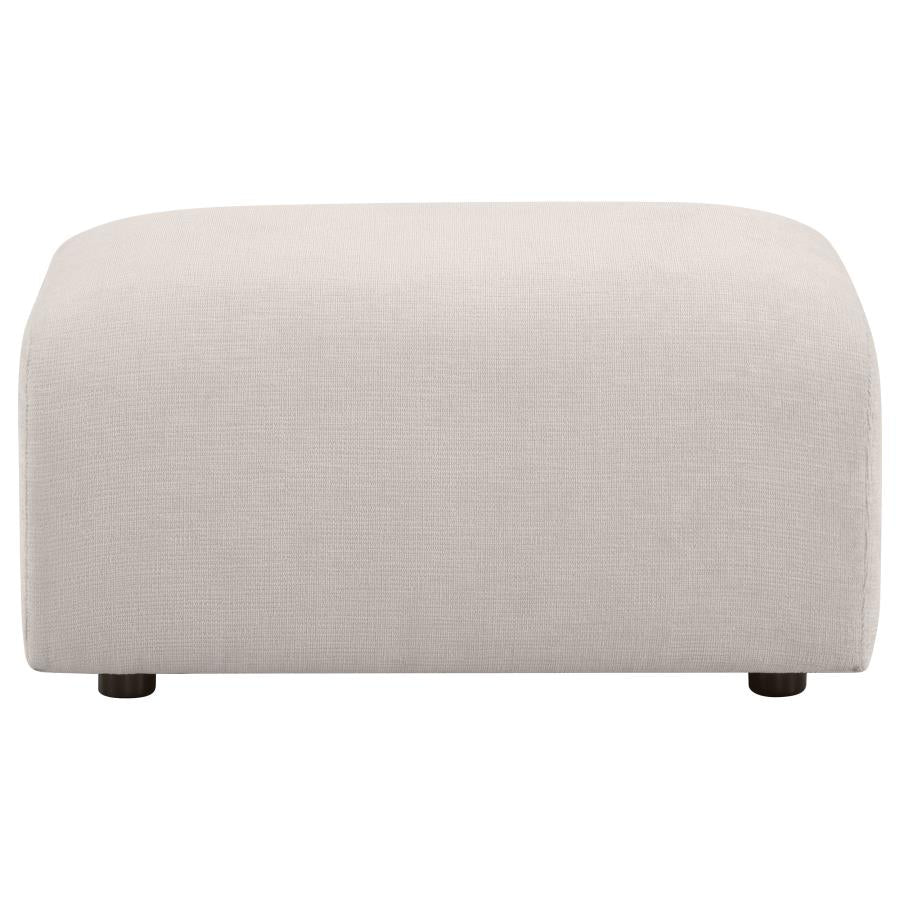Home & Sleep Outlet - Burnett Chenille Upholstered Ottoman Ivory
