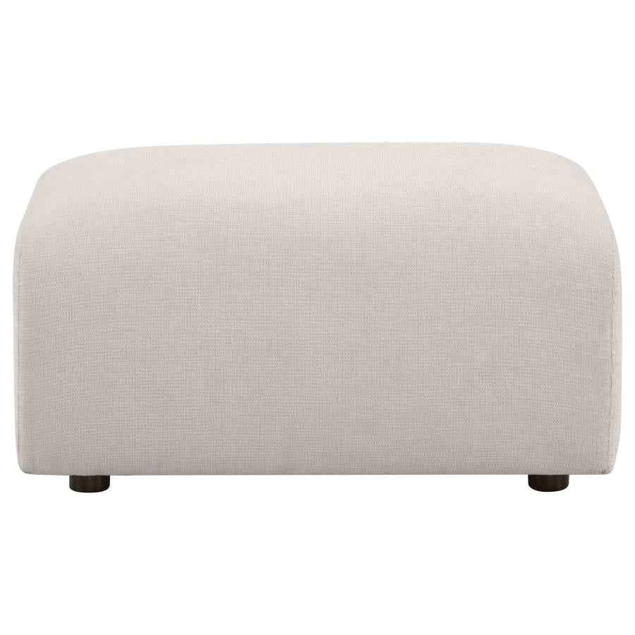Burnett Chenille Upholstered Ottoman Ivory