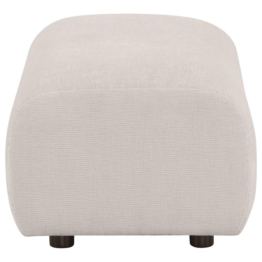 Home & Sleep Outlet - Burnett Chenille Upholstered Ottoman Ivory
