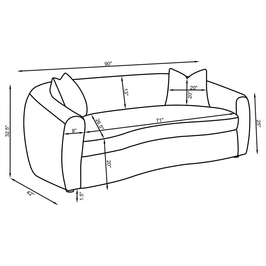 Home & Sleep Outlet - Isabella Fabric Upholstered Sofa Sand