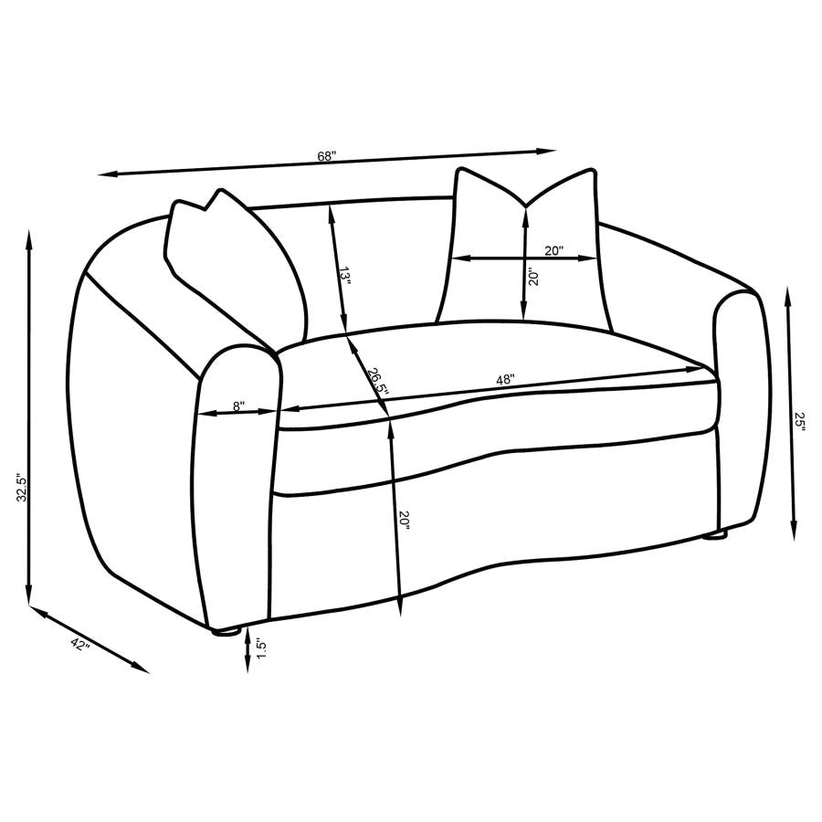 Home & Sleep Outlet - Isabella Fabric Upholstered Loveseat Sand