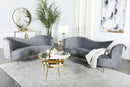 Sophia 2-piece Upholstered Channel Tufted Sofa Set Grey