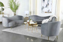 Sophia 3-piece Upholstered Channel Tufted Sofa Set Grey