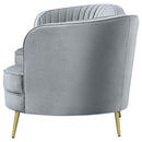 Sophia Upholstered Channel Tufted Sofa Grey