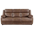 Ellington 2-piece Upholstered Padded Arm Sofa Set Dark Brown