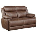 Ellington Upholstered Padded Arm Loveseat Dark Brown