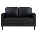 Ruth 2-piece Upholstered Track Arm Sofa Set Black