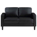 Ruth Upholstered Track Arm Loveseat Black